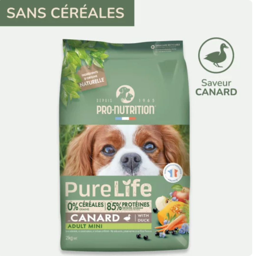 PURE LIFE CHIEN ADULT MINI CANARD 2KG - Boutique 24h/24