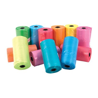 C0049 Lot de 12 rouleaux ramasse crotte multicolore