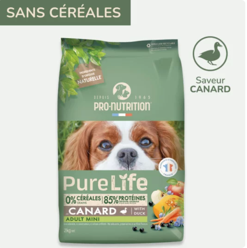 PURE LIFE CHIEN ADULT MINI CANARD  2KG