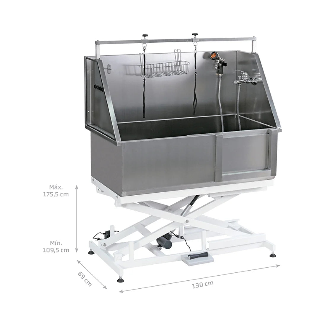 B438 Artero Ocean - Baignoire de toilettage électrique pour grands, moyens et petits chiens, avec porte coulissante