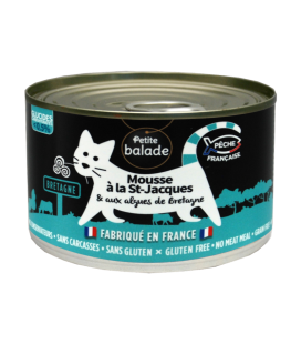 PATE Petite Balade sans céréale chat mousse a la saint jacques 200g